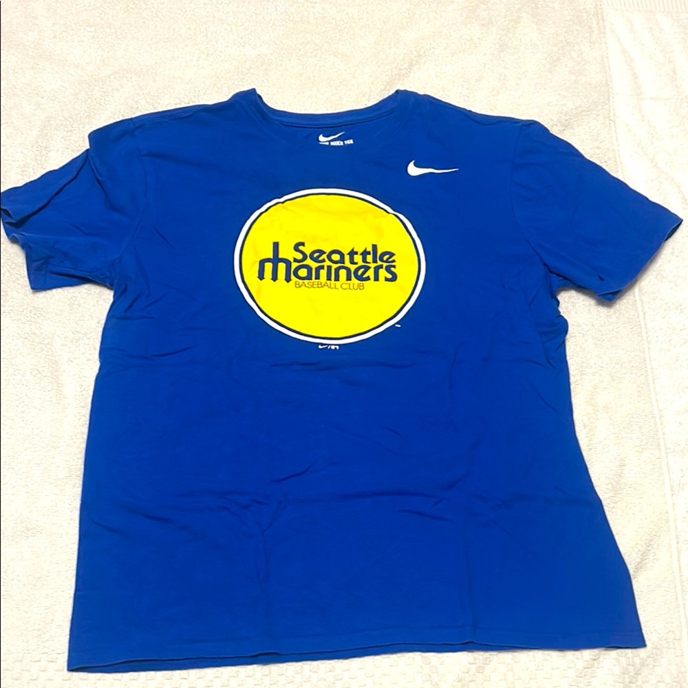 Seattle Mariners Shirt Men Large Blue Nike Short Sleeve Crew Neck